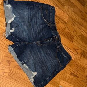Distressed Denim Shorts